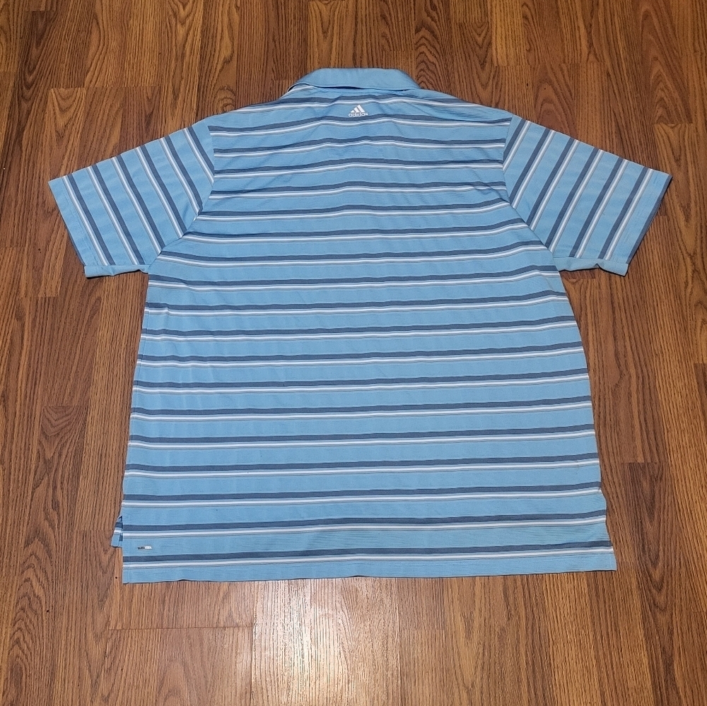 Adidas Golf ClimaCool Striped Polo Shirt Men’s 2XL Performance Activewear A80 - Picture 6 of 9